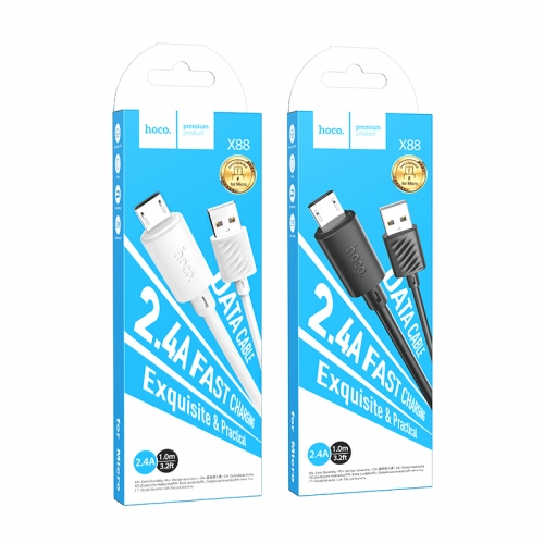 Hoco X88 Usb to Micro charging data cable 2.4A 1m